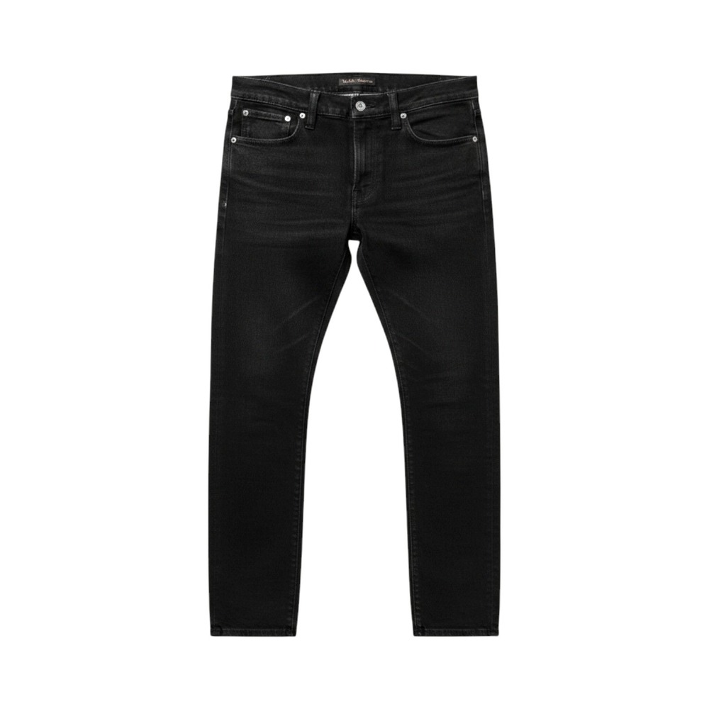 Nudie Jeans "Tight Long John" organic black skinny jeans.
